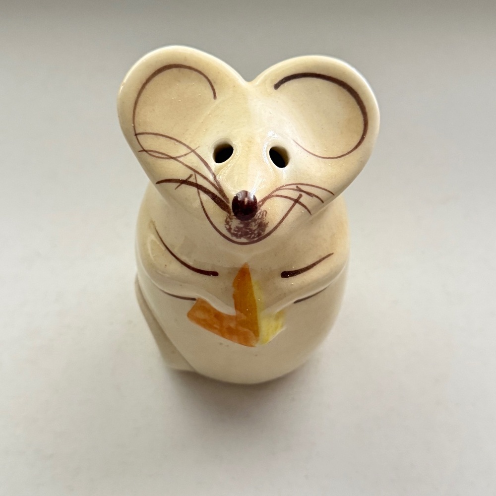 Vintage Mouse Cheese Shaker - N.S. Gustin‎ Hand Painted
